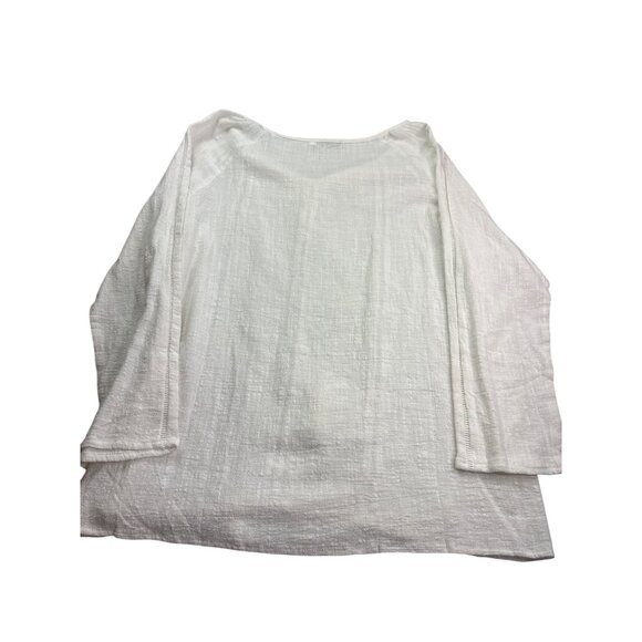 Misslook Womens White Peasant Tunic Top 3XL Tassels Semi Sheer Retro Romantic - Picture 4 of 7